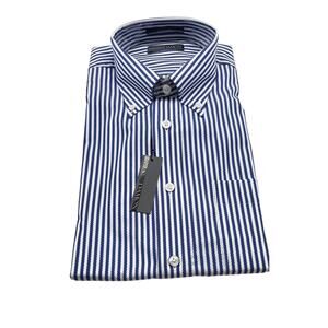 Damon Ultramarine Blue Men's Stripe Dress Shirt - Size 16‎ - 36/37